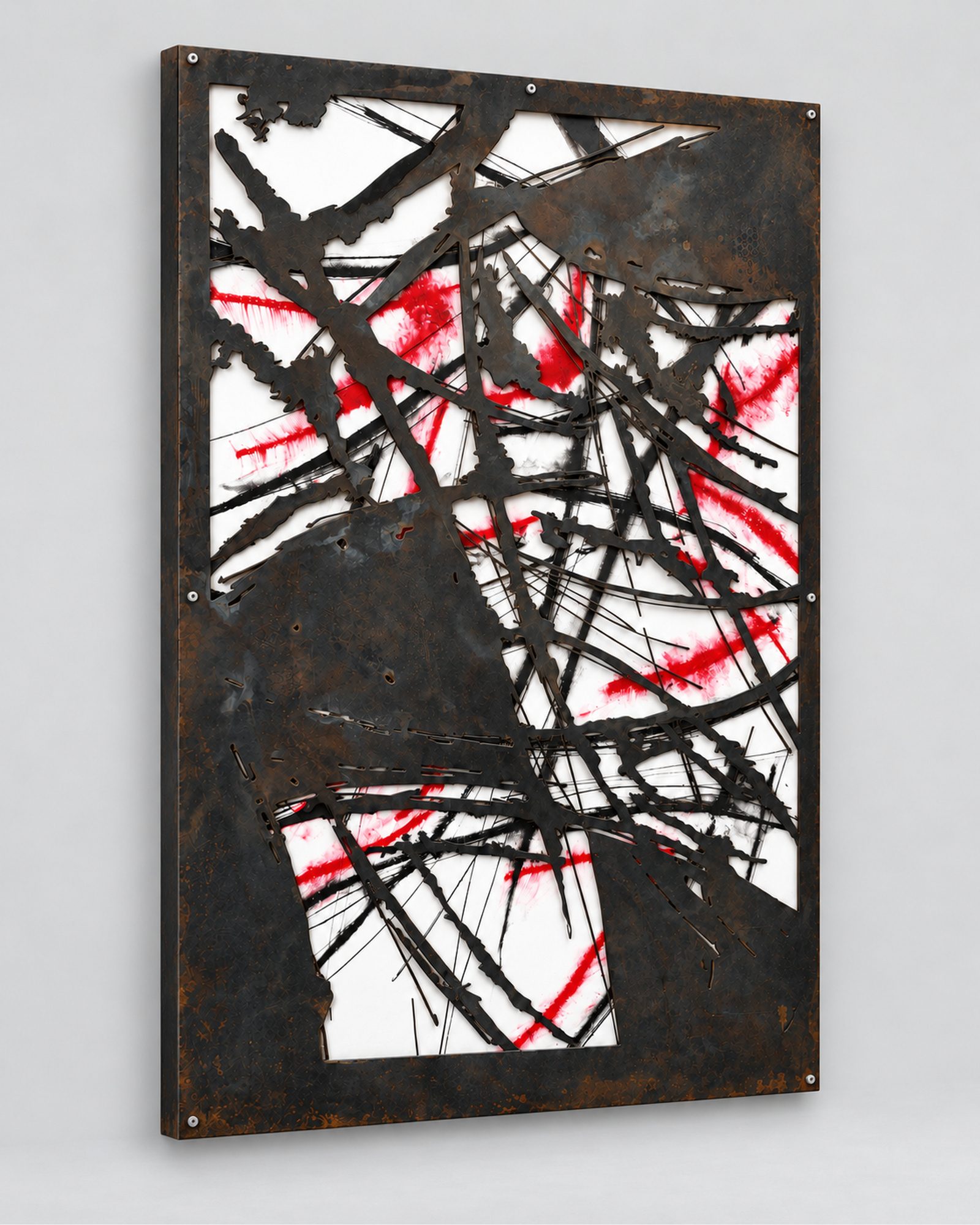 Abstrakt Stahl/Rot Ansicht 2
