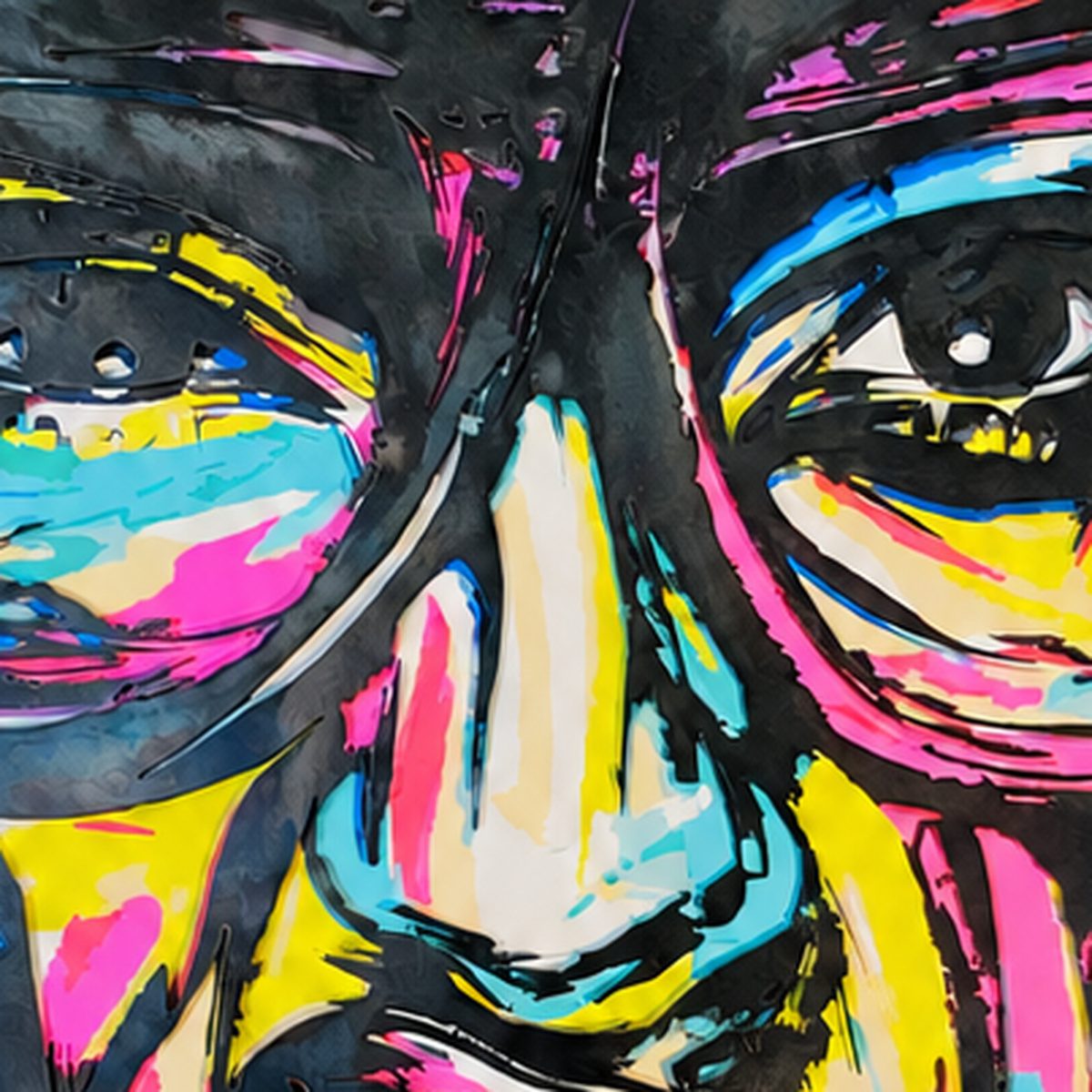 Gesicht bunt Ansicht 4