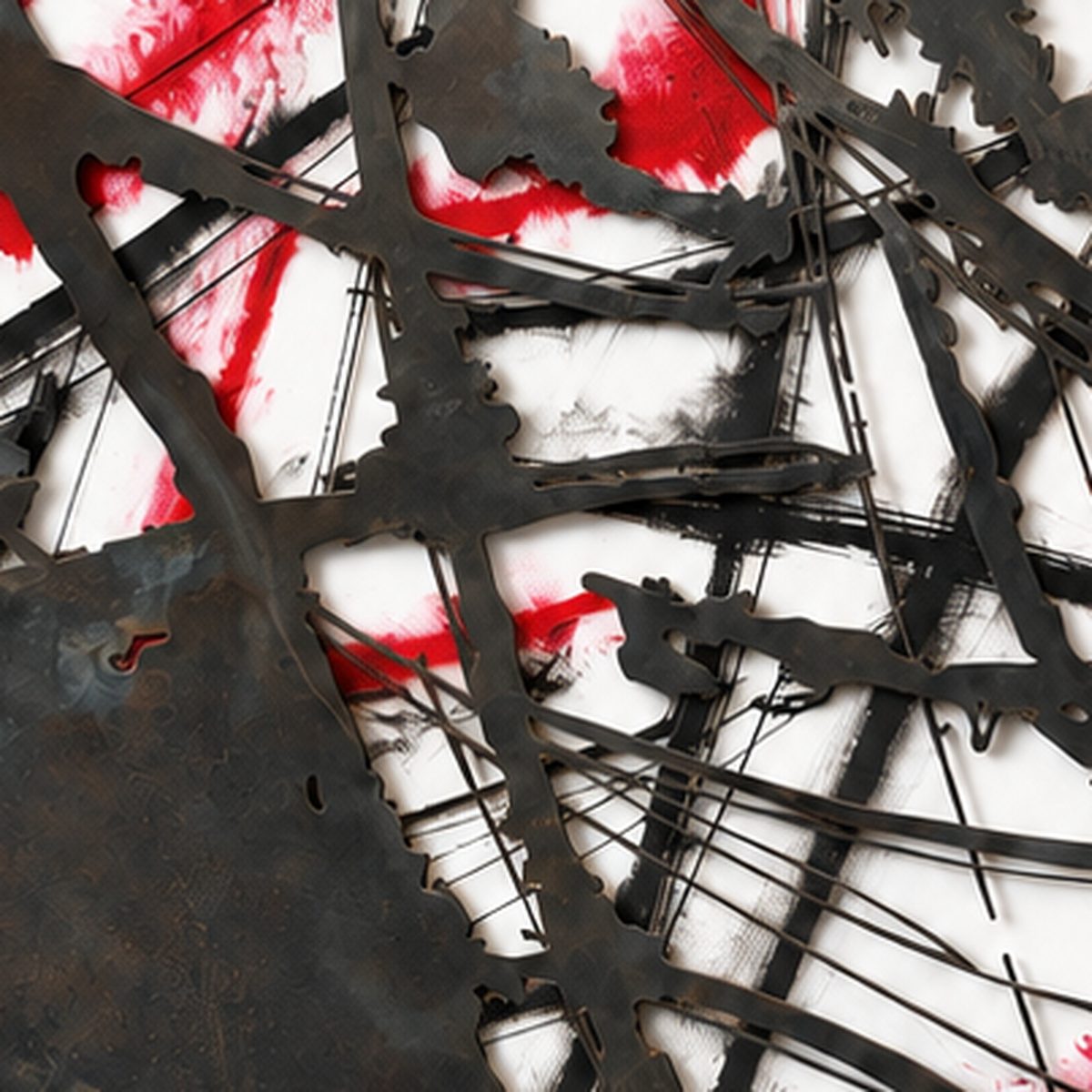 Abstrakt Stahl/Rot Ansicht 4