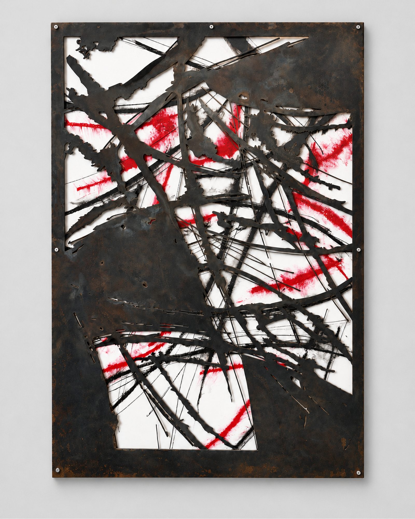 Abstrakt Stahl/Rot